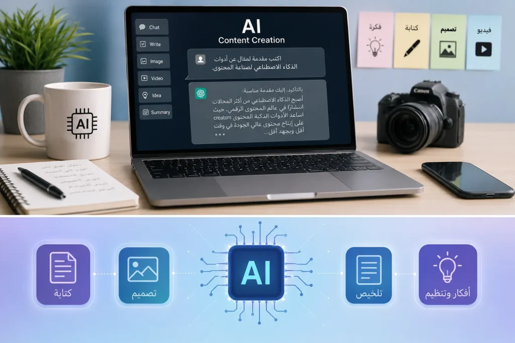 أفضل أدوات الذكاء الاصطناعي لصناعة المحتوى للمبتدئين أفضل أدوات الذكاء الاصطناعي لصناعة المحتوى للمبتدئين"