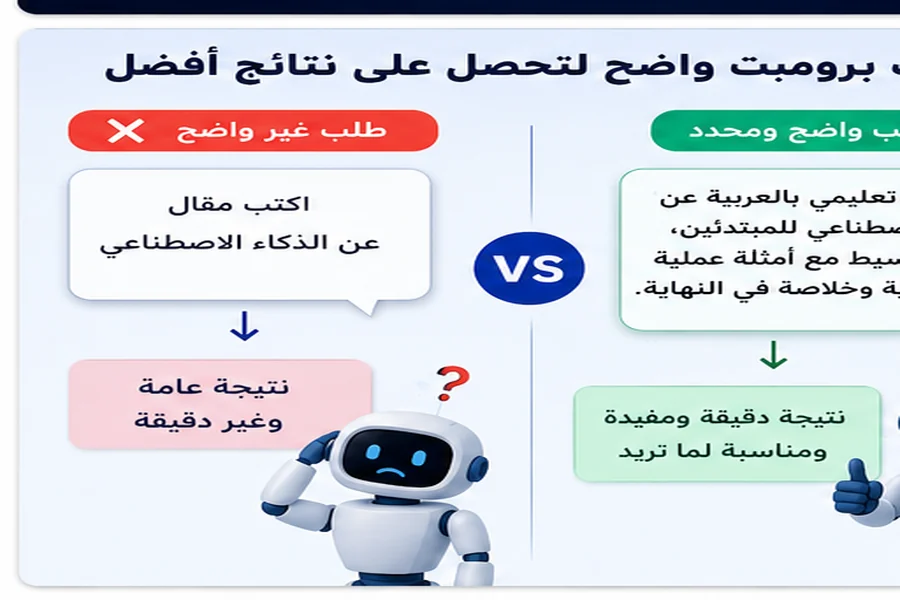 طريقة كتابة برومبت واضح في ChatGPT و Gemini