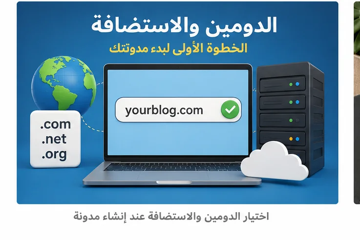 اختيار الدومين والاستضافة عند إنشاء مدونة