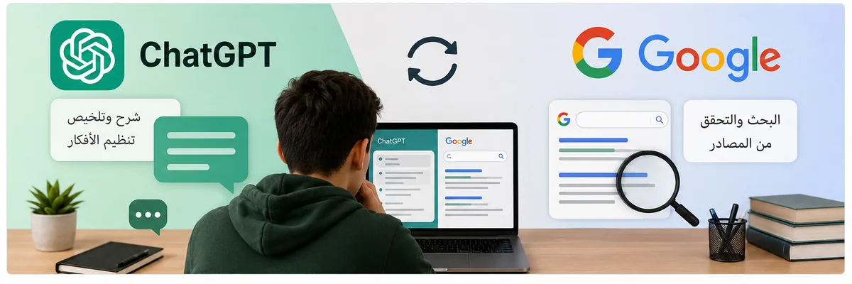 استخدام ChatGPT مع Google للدراسة والبحث