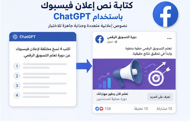كتابة نص إعلان فيسبوك باستخدام ChatGPT