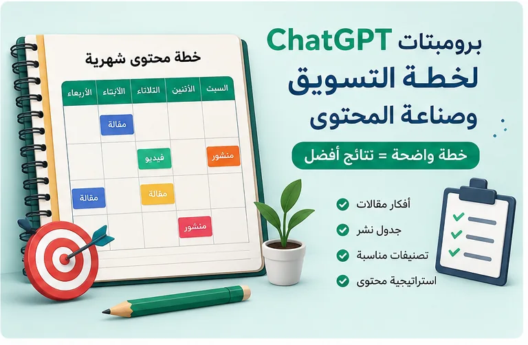 برومبتات ChatGPT لخطة التسويق وصناعة المحتوى