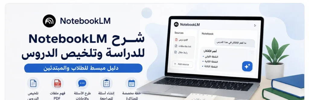 كيف تستخدم NotebookLM للدراسة؟ شرح مبسط للطلاب والمبتدئين notebooklm study guide