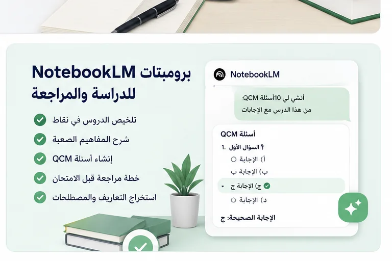 برومبتات NotebookLM للدراسة والمراجعة