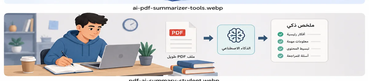 تلخيص ملف PDF بالذكاء الاصطناعي للطلاب