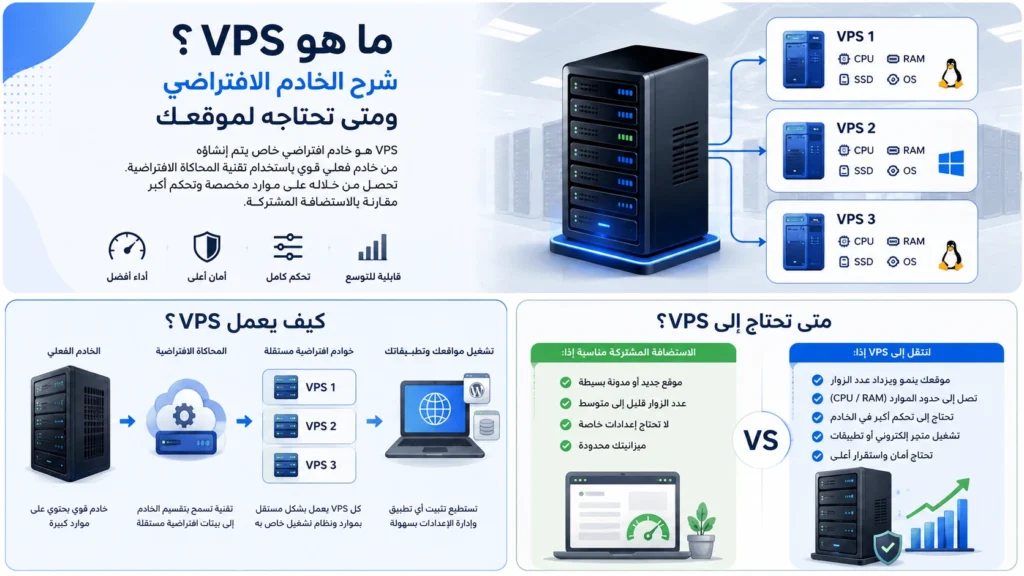 ما هو VPS وكيف يعمل ومتى تحتاج إليه